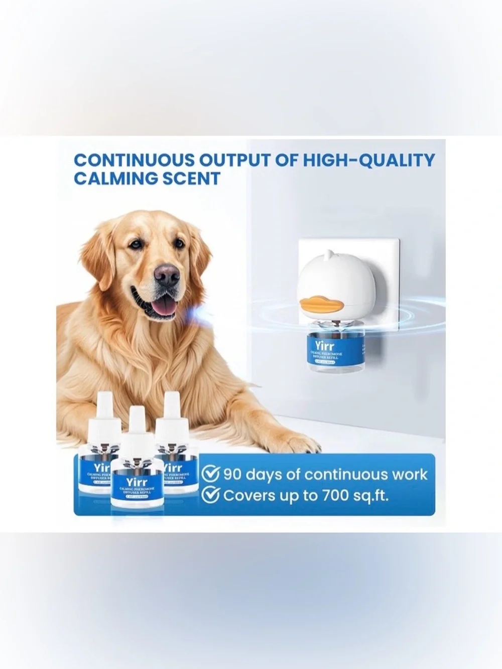 Pheromones Calming Diffuser for Dogs Relieve Stress Anxiety, SEALED PACKAGE